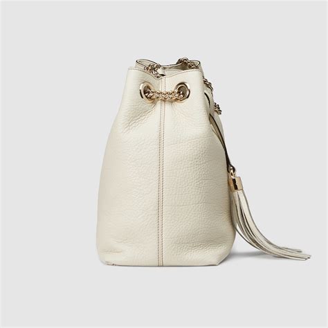 gucci soho leather shoulder bag white